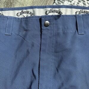 Callaway Golf Shorts Mens 38 Performance Flat Front  Blue Diamond  Pattern
